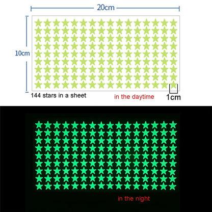 Glow Stickers Luminous In Darkness Fluorescent Star Wall Art 3D Home Decals For Kids Room Ceiling Switch Decoration.