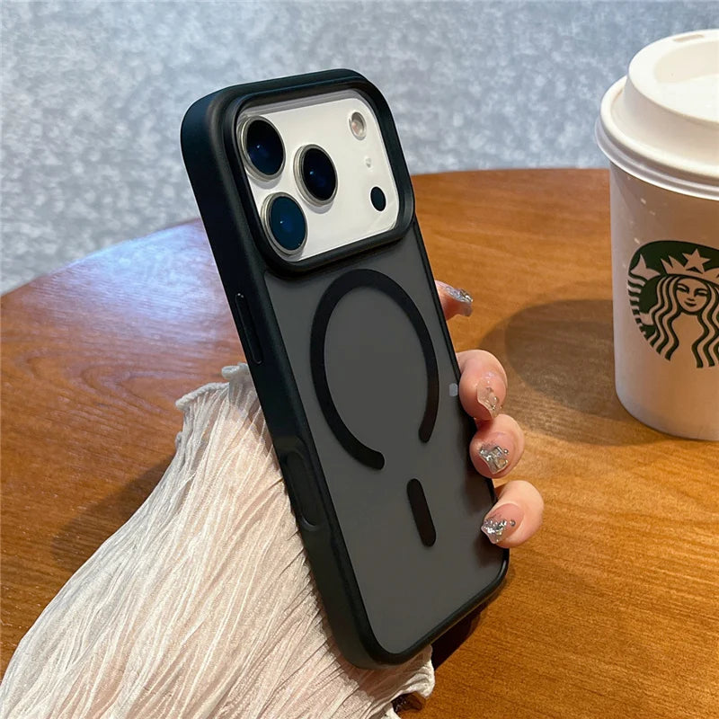 Matte Magsafe Case For iPhone 17 Air 17Pro 17Pro Max Translucent Wireless Charge Magnetic Hard Cover for iphone 16Pro 16Pro Max.