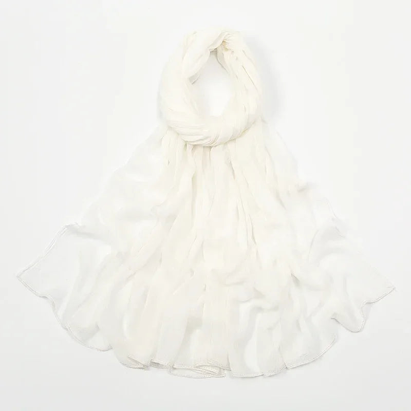 New Crinkle Rayon Hijab Muslim Scarf Women Solid Shawl Big Size Headscarf Islamic Turban Plain Foulard Headband Wrap