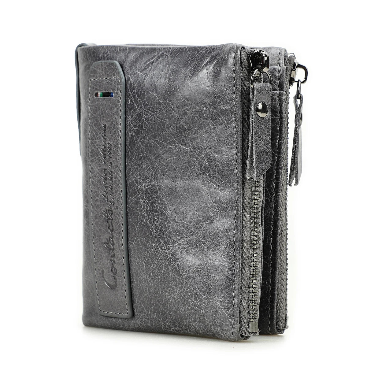 CONTACT'S Genuine Leather Short Wallets for Women Luxury Designer Coin Purse Female Money Clip Card Holder Customize Men Wallets