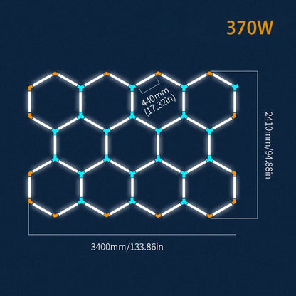 Hexagon LED lighting Ceiling Light Honeycomb Tube for BarberShop Car Garage Workshop Auto Body Repair LED Light 6500K