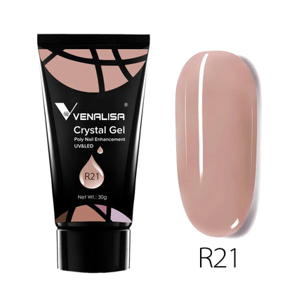VENALISA Poly Nail Gel Nail Acrylic Gel Self Leveling Natural Pink Prolong Gel Clear Color Crystal Gel Nail Nail Art Jelly Gel