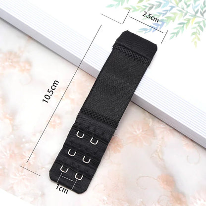 3pcs 2 Hook Bra Extension Strap Extenders for Women Adjustable Belt Buckle Nylon Elastic Bra Extension Strap Hook Clip Expander.