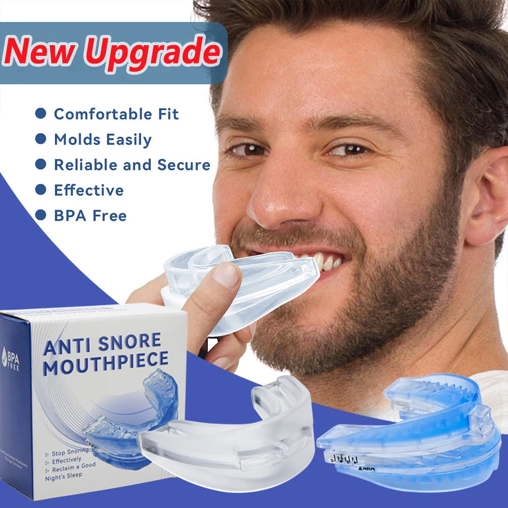 Anti Snoring Tooth Brace Adjustable Anti Snoring Mouth Guard Easy Breathe Improve Sleeping Aid Apnea Mouthpiece To Stop Snoring.
