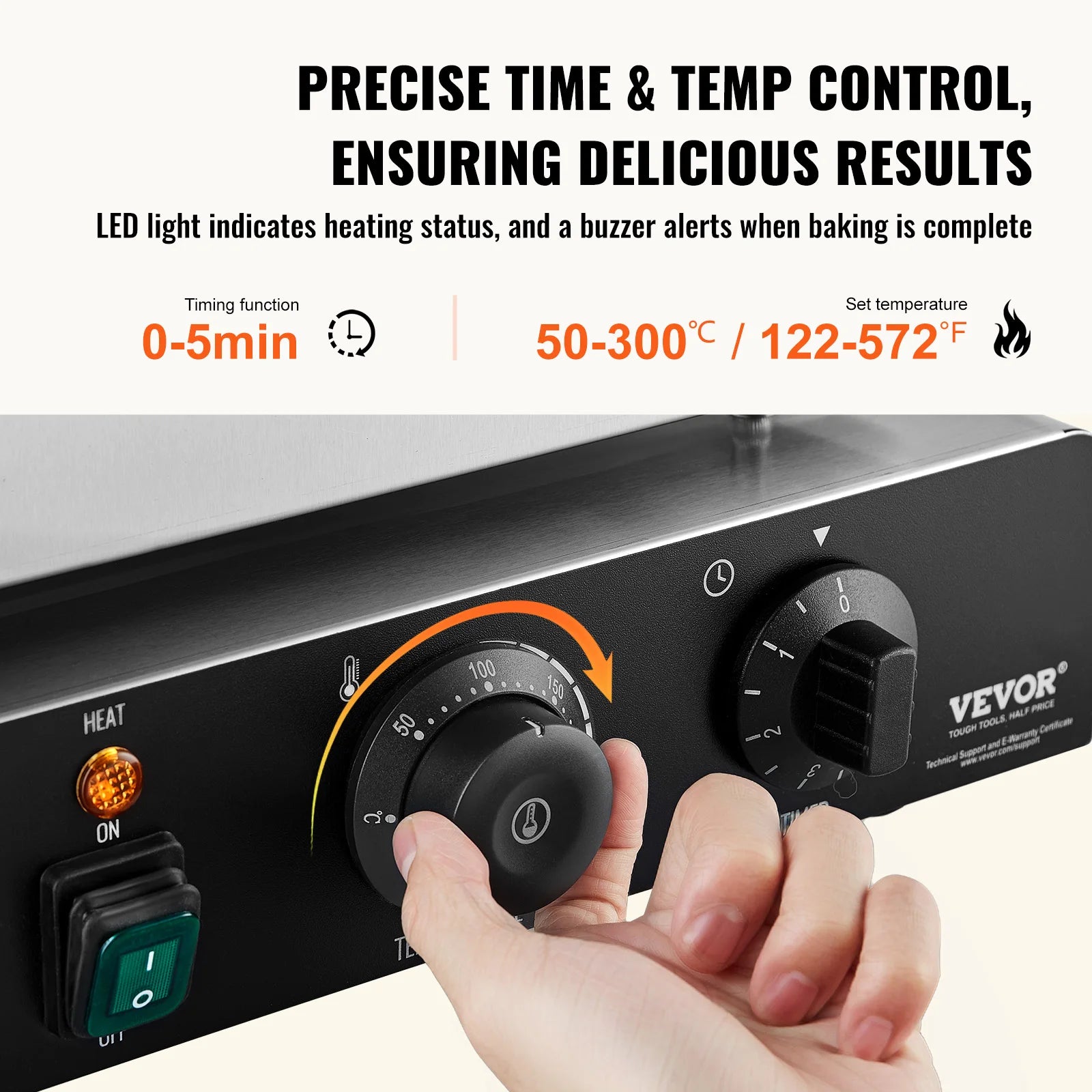 SucceBuy Electric Donut Maker Commercial Doughnut Machine with Non-stick Surface Double-Sided Heating Waffle Doughnut Machine.