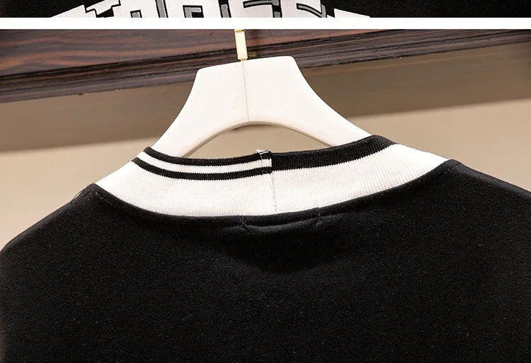 150Kg Plus Größe frauen Fehlschlag 157 Frühling Herbst Lose V-ausschnitt Langarm Drucken Sweatshirts Lässige Top Schwarz 5XL 6XL 7XL 8XL 9XL.