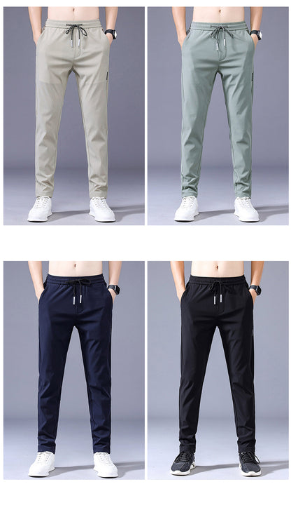 New Spring Summer Men's Casual Pants Slim Pant Straight Thin Trousers Male Fashion Stretch Khaki Jogging 28-38.