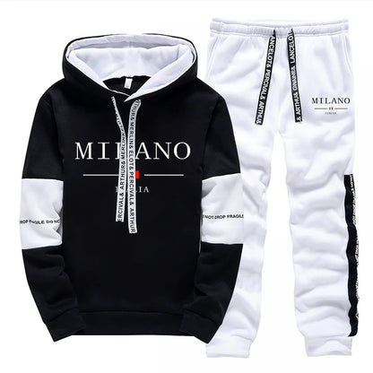 Neueste Mode Herren Sportswear Mit Kapuze Sweatshirts Jogger Hosen Männlich Täglich Casual Sport Jogging Anzug Italia Milan Gedruckt Hoodies.
