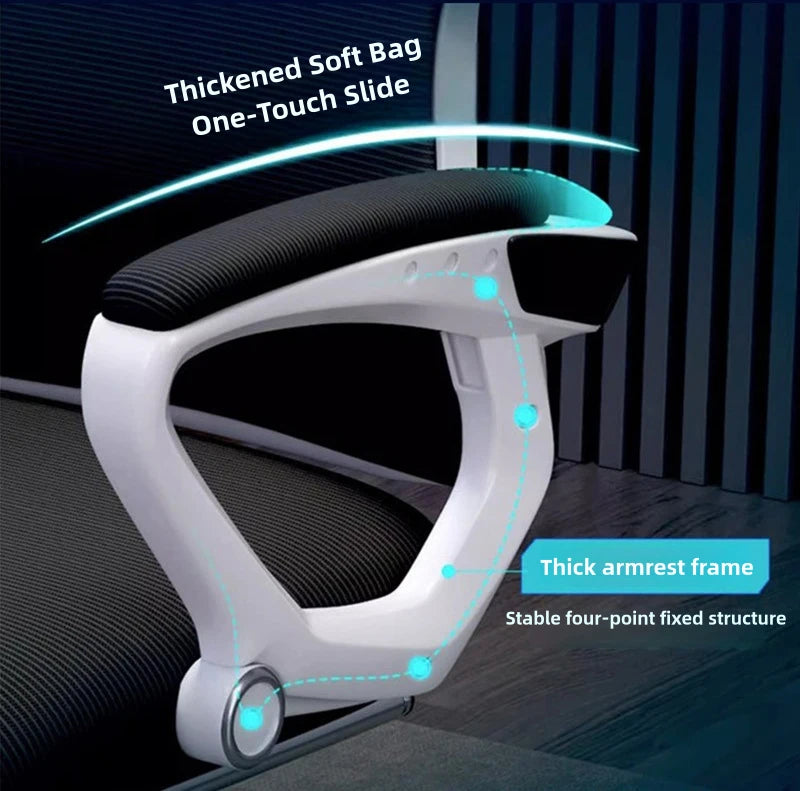 Elektronischer Gaming-Computerstuhl, ergonomische Bürostühle mit Rückenlehne und versteckter Fußstütze, 150-Grad-Neigung, Rollstuhlmöbel