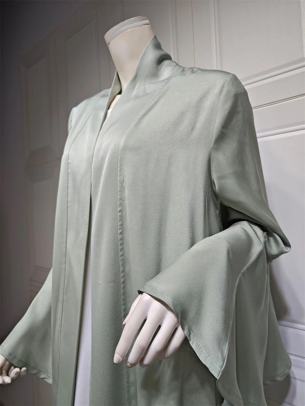 Siskakia Muslim Open Kimono Abaya For Moroccan Women Fashion Ruffle Sleeve Arab Dubai Clothing Jalabiyat Turkey Soft Gulf Robe