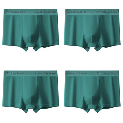 4Pcs Männer Unterwäsche Sportliche Boxer Plus Größe Jugend Boxer Shorts Bequeme Atmungsaktive Flache Hosen männer Quadratische Höschen Slip geschenk