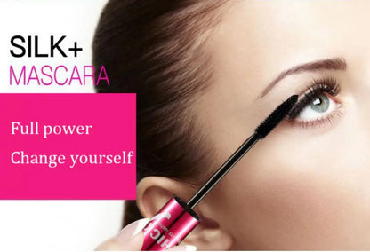 Fiber Silk Mascara Set Double Tube Natural Waterproof Dense Long Lasting No Halo Dye Mascara Beauty Makeup Extension Cream.
