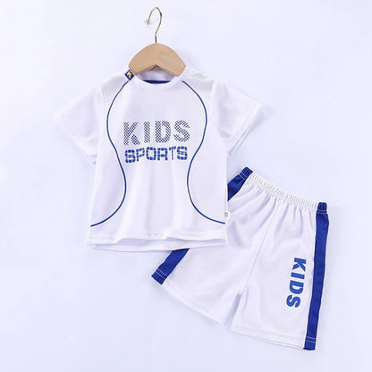 Children Clothing Set Kids Short Sleeved Summer Outfit Quick Drying Football Set Boy Girl Sport Wear Soft Breathable 1-12 Years.