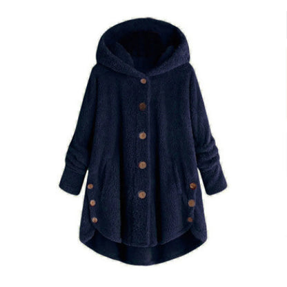 Herbst Wintermantel Frauen warme Teddybär Mantel Woll jacke weibliche Plüsch mantel Kapuzen jacke neue Damen mäntel einfarbige Jacke.