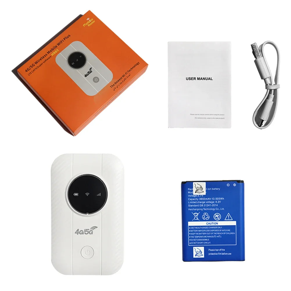 150Mbps 4G LTE Wireless Router Portable WiFi Hotspot 3600mAh Wide Coverage 4G Sim Card Pocket WiFi Router Wireless Modem.