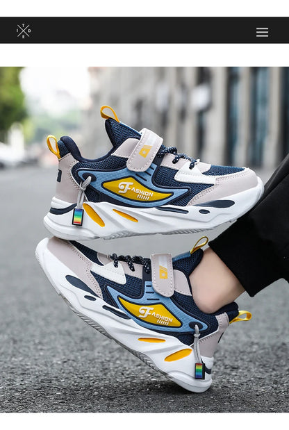 Kids Boy Fashion Trend Casual Sneaker Non-Slip Children's Sports Shoes Breathable Mesh Comfortable Wear.