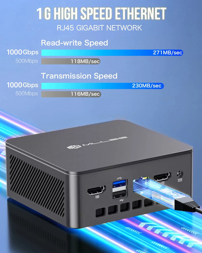 MLLSE G3 Mini PC Intel 12th Alder Lake N100 DDR4 8GB RAM 256GB ROM WiFi 5 BT4.2 Windows 11 Pro Desktop Computer  HDMI*2.