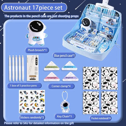 17/31 Astronauten-Federmäppchen-Set, 12-lagige Schreibwarentasche mit großem Fassungsvermögen, Kosmetiktasche, geeignet für Büro- und Schulgebrauch.
