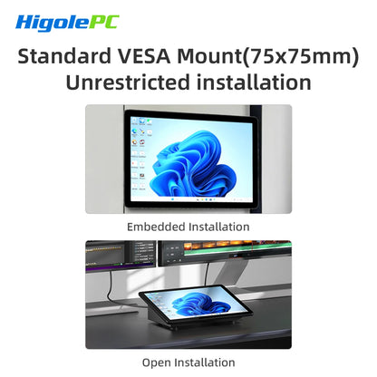 Higole F10 10.1'' Fanless Mini PC Intel N5095 Windows 11 WiFi5 8GB 128GB 5000mAh 4K RS-232 RJ45 Laptop Desktop PC Mini Computer.