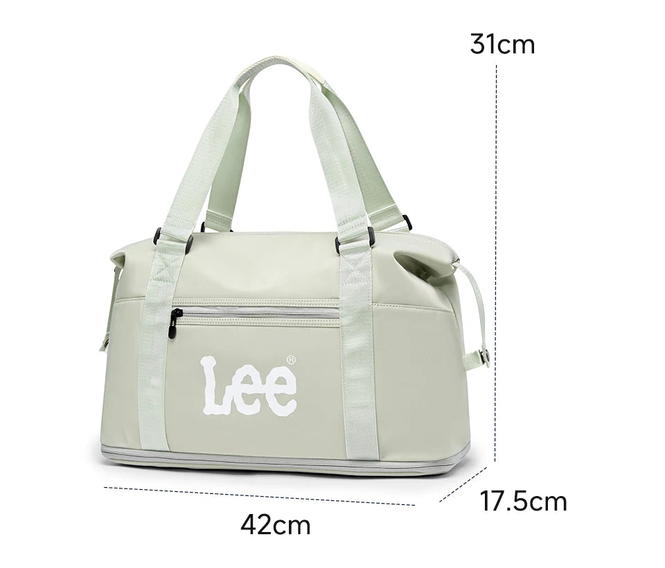 LEE Expandable Large Capacity Luggage Travel Handbag Women Sports Fitness Gym Yoga Bag Waterproof Dry Wet Pocket Duffel Bag.