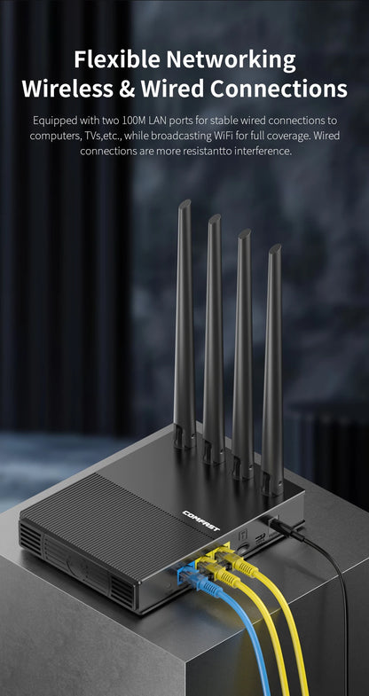 comfast WiFi6 4G LTE Cat.4 SlM Card wireless Router 300Mbps 2.4G 4 Antennas PlugPlay  Outdoor Portable Internet wireless Router.