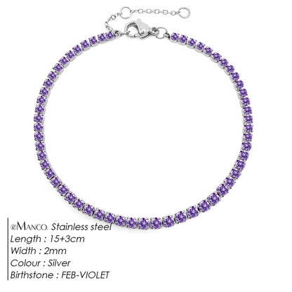 eManco Stainless Steel Gold Plated Sparkling Bracelet High Quality White Zirconia Single Row Simple Accessory For Girls.