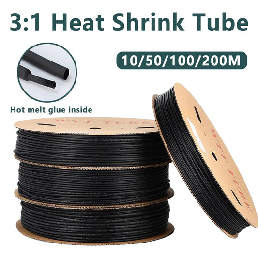 10/50/100 Meter Heat Shrink Tube Black Dia 2.4-25.4mm 3:1 Polyolefin Thermal Cable Sleeve Insulated Red.
