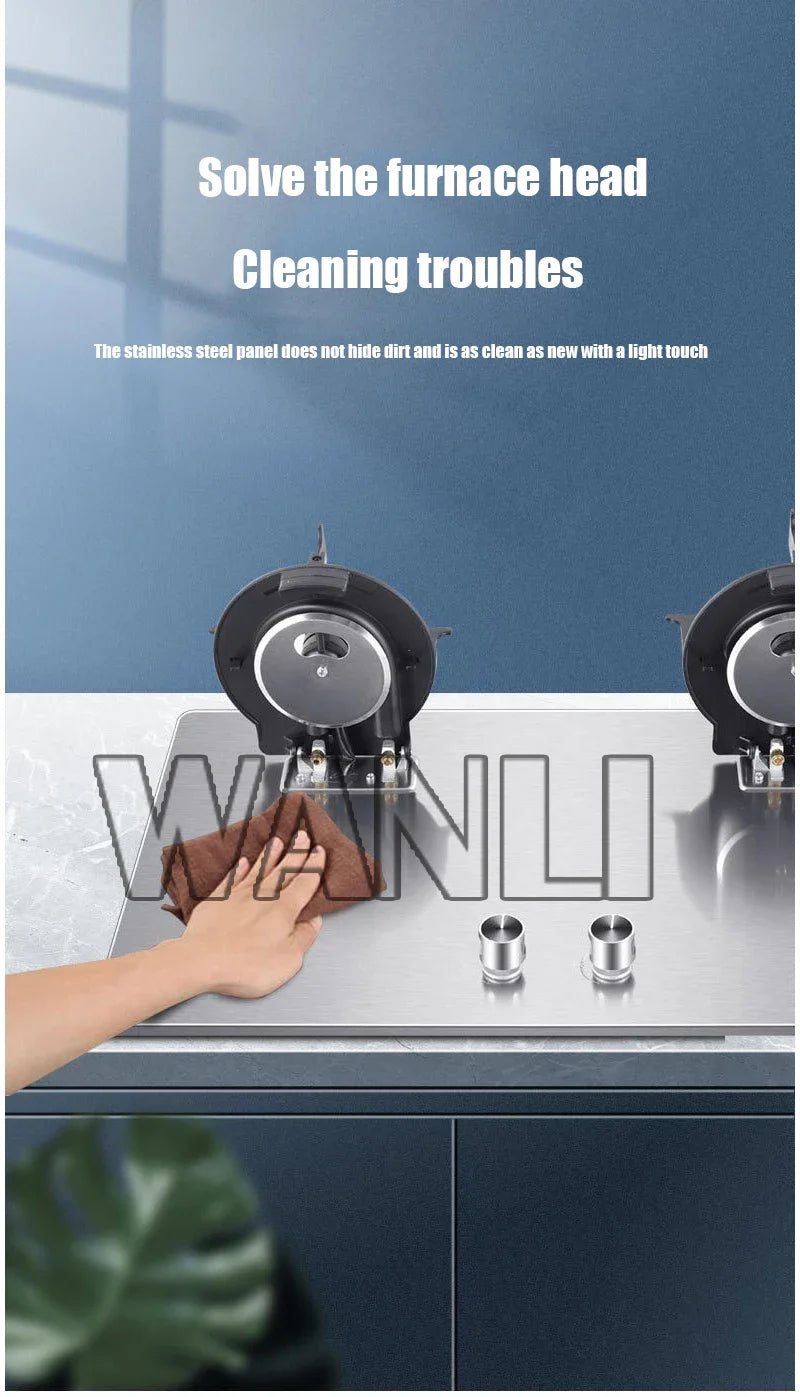 419H Embedded Stainless Steel Gas Stove/  4.8Kw High Firepower Household Stove/Reversible Double Stove Magic Dish Stove.