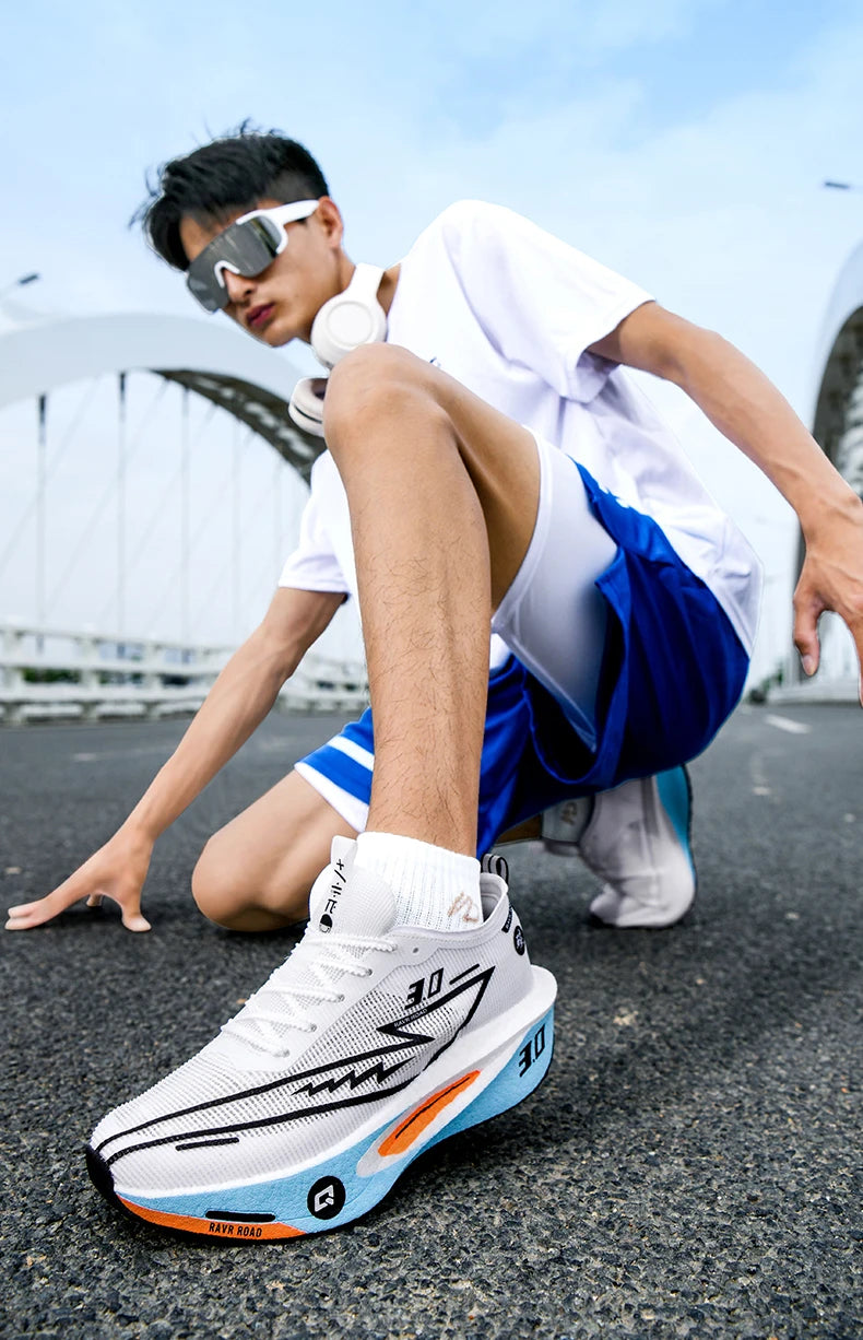 2025 Men Sports Running Shoes Q3 Casual Carbon Plate Marathon Breathable Lightweight Women's Comfortable Nonskid Sneakers.