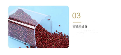 Kitchen Plastic Container Organizer Moisture-Proof Sealed Tank Square Transparent Grain Storage Jar Dried Fruit Snack Box Cans.