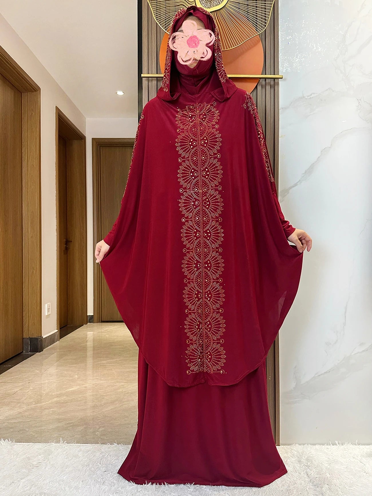 New Two Piece Set Solid Jilbab Prayer Muslim Abaya Set Women Prayer Garment Dress Hijab Long Khimar Skirt Sets Islamic Ramadan.
