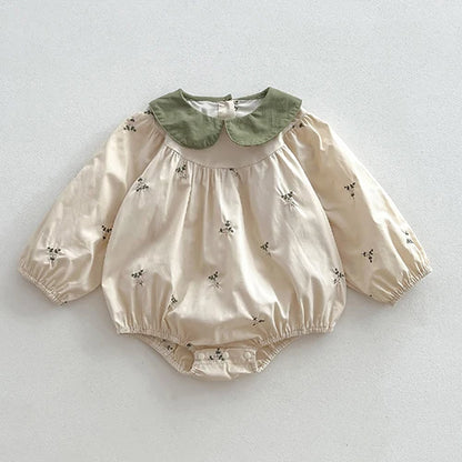 Herbst Frühling Infant Baby Mädchen Bodys + Hut Baumwolle Langarm Blumen Druck Neugeborenen Baby Mädchen Overall Baby Mädchen Kleidung