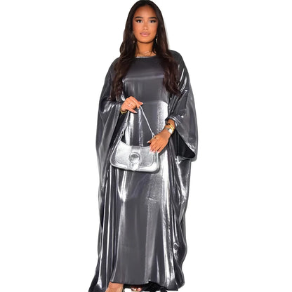 ramadan Eid Abayas For Women Modest Fashion Shimmer Batwing Satin Abaya Dubai Luxury 2024 Muslim Kaftan Dress Kebaya Vestidos.