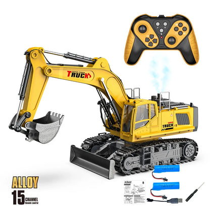 Alloy Rc Excavator Truck Toy Kids Remote Control Engineering Trucks Electric Vehicle Machine Games for Kids Boys Birthday Gifts