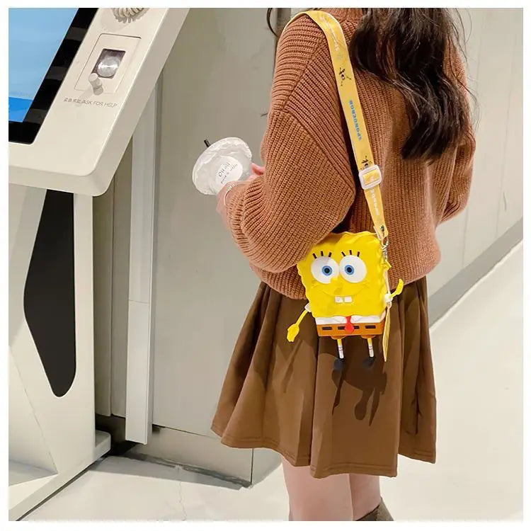 New Original cartoon SpongeBob SquarePants Kids Shoulder Bags Girl and Boys Cute gift Bag.