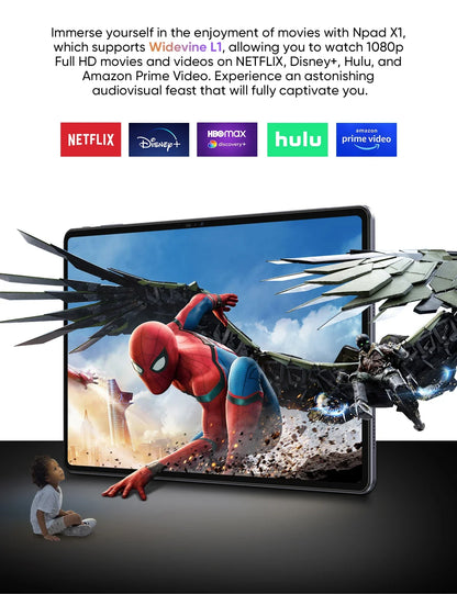 N-ONE NPad X1 Tablet PC 8GB RAM+128GB ROM 10.95'' 2000*1200 FHD IPS Android 13 4G LTE 8-Cores MTK G99 Fast Charging WIFI BT5.1.