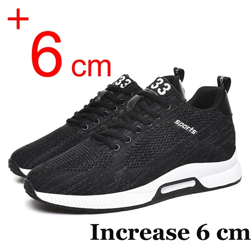 Männer Turnschuhe Aufzug Schuhe Versteckte Heels Atmungsaktive Erhöhung Schuhe für Männer Erhöhen Einlegesohle 6CM Sport Casual Höhe Schuhe.