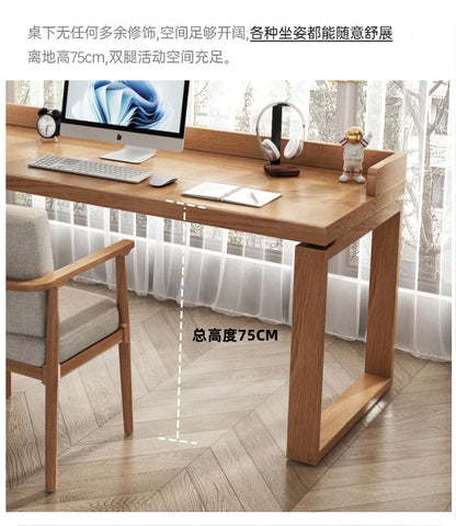 Solid wood double desk against the wall Long table Household simple modern student writing desk Study table Office computer desk