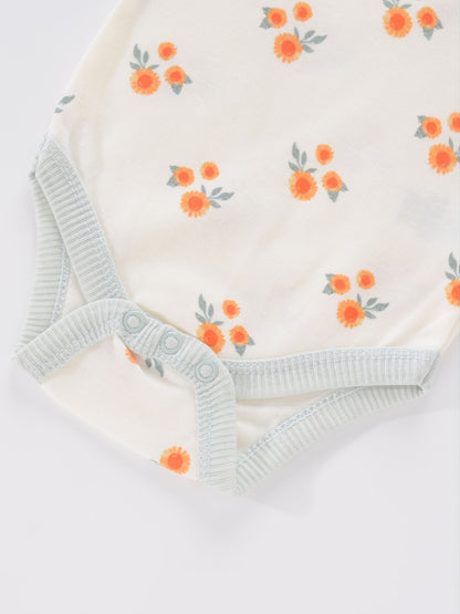 4PCS Neugeborenen Strampler Kurzarm Rundhals Cartoon Tier Blumen Drucken Body Onesies Für Baby Jungen Und Mädchen Kleidung