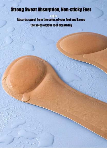 Self-adhesive Insoles for High-heeled Sandals Women Comfort Sweat-absorbent Shoe Sole Anti-Slip Memory Foam Seven-point Shoe Pad.