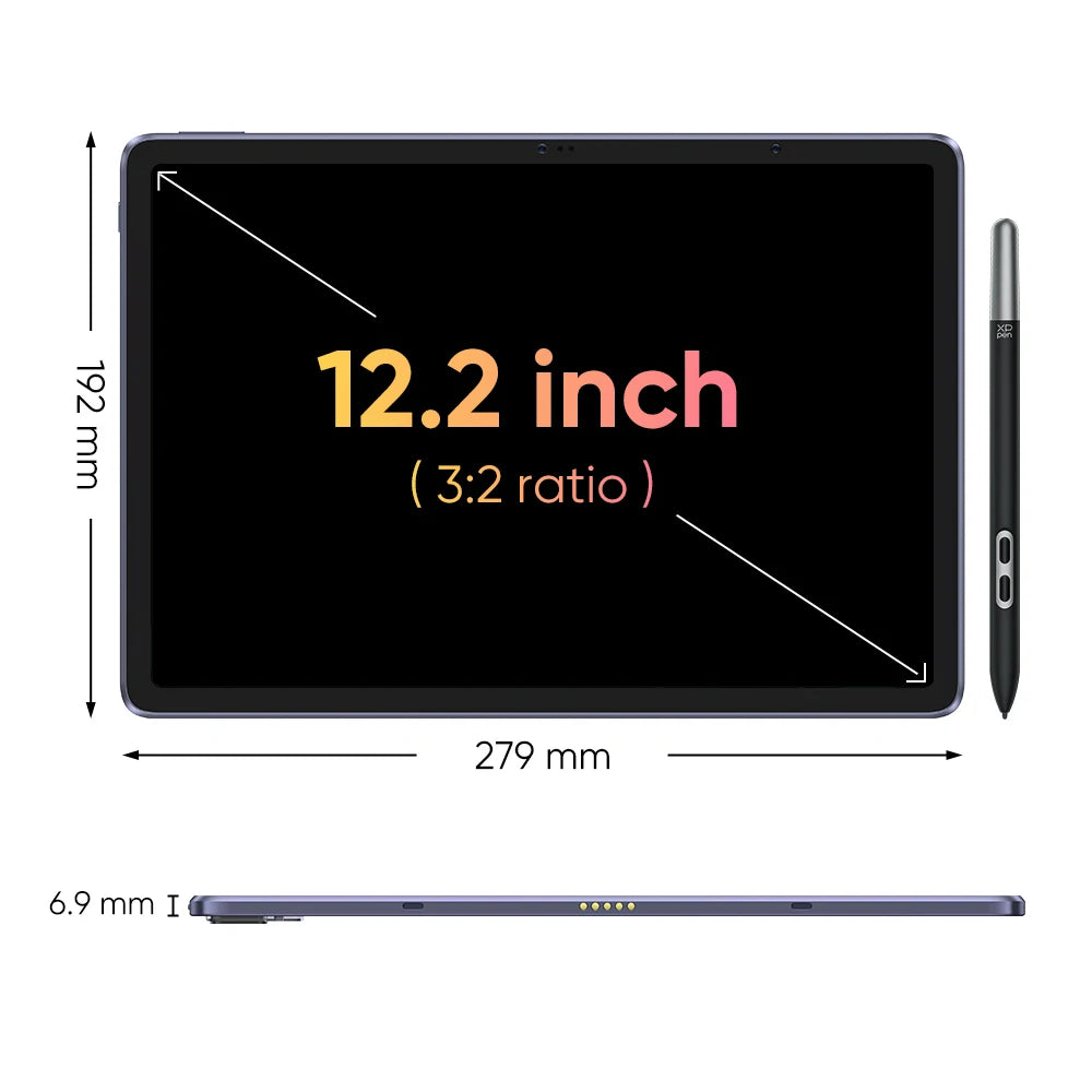 XPPen Magic Drawing Pad 12 inch Tablet Android Pad 2K Resolution 16K Levels 8GB 256GB Graphics Drawing Tablet Monitor Android 14.