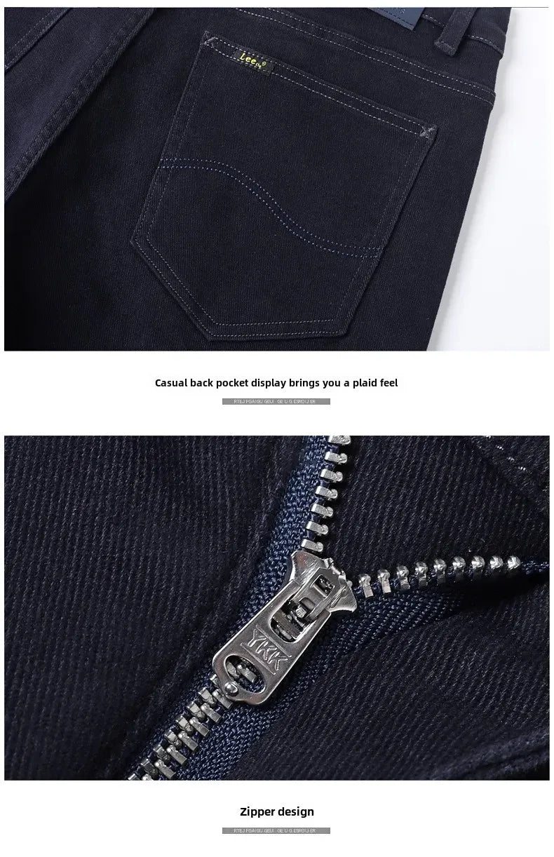 2024 herbst/Winter Neue männer Jeans Business Lose-Fit Gerade Bein Hohe Taille Baumwolle Casual Trendy hosen