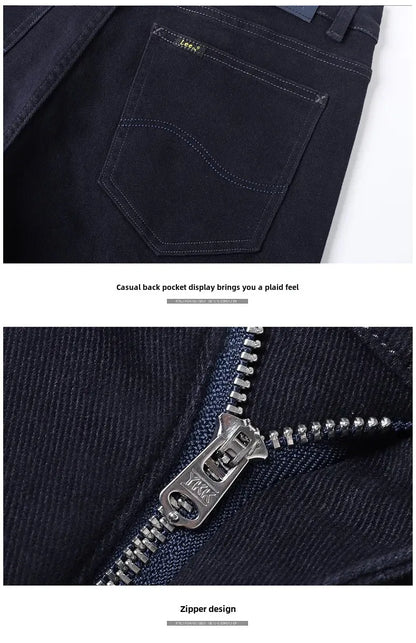 2024 herbst/Winter Neue männer Jeans Business Lose-Fit Gerade Bein Hohe Taille Baumwolle Casual Trendy hosen