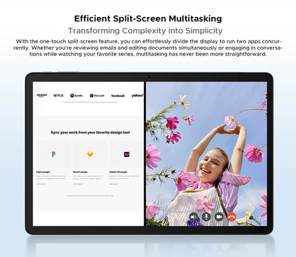 DOOGEE Tab E3 Tablet 11" Screen Android 15 Gemini AI 7.5mm Ultra-thin 32GB (8+24) 256GB Dual Speakers 8800mAh Battery Smart Pad