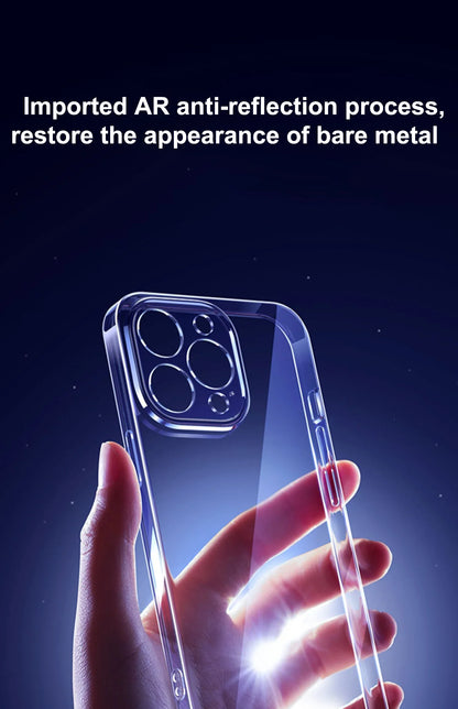 Ultra Thin PC Hard Crystal Clear Case For iPhone 17 16 15 14 Plus 13 12 11 Pro Max XR Glossy Transparent Camera Protection Cover.