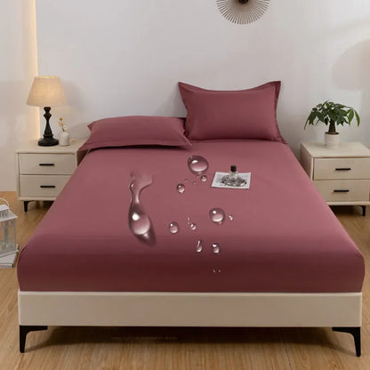 1PC waterproof soft skin frosting solid color bed cap dust cover Mattress cover sheet (pillow case and pillow core not included).