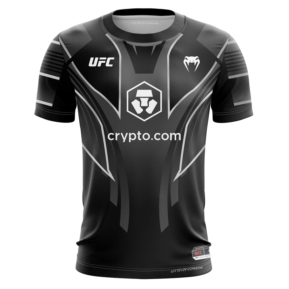 Men's Training UFC Breathable Sportswear T-shirts Outdoor Male Leisure Short-Sleeved Jersey Boys Running Fitness Tops.