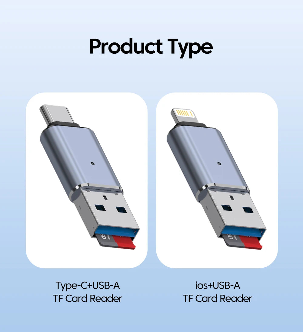 Elough USB 3.0 Card Reader SD TF Card Reader Lightning adaptador usb a tipo c High Speed Cardreader For iPhone Accessories.