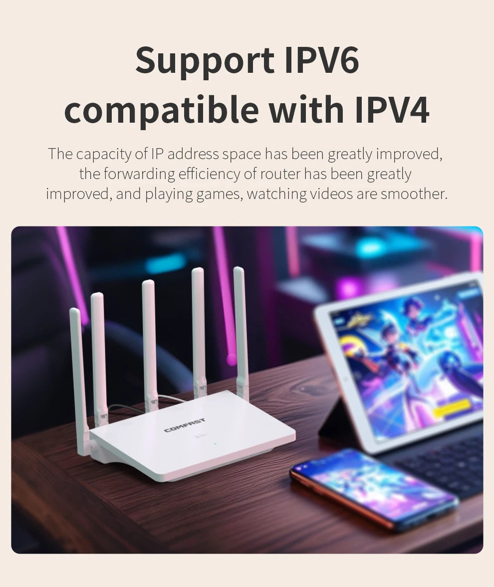 Comfast 3000Mbps Wifi6 Mesh System Wireless Router Dual Band WI-FI 6 Mesh Router Wide signal Range Wifi Range Extender.