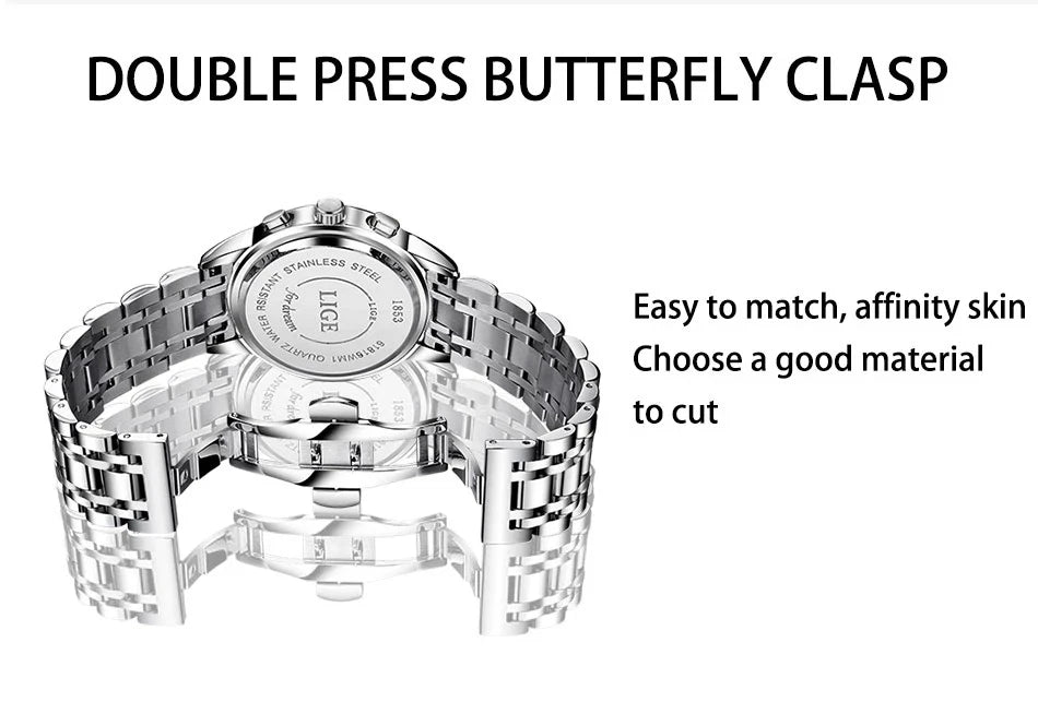 LIGE 2024 New Fashion Women Watches Ladies Top Brand Luxury Creative Steel Women Bracelet Watches Female Quartz Waterproof Watch.